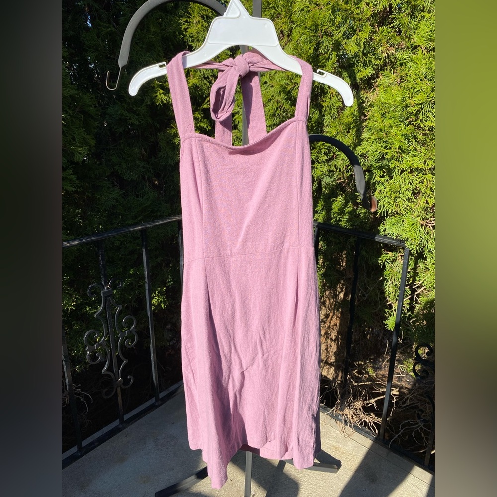 Pacsun lilac slip dress with cinched back and tie halter
